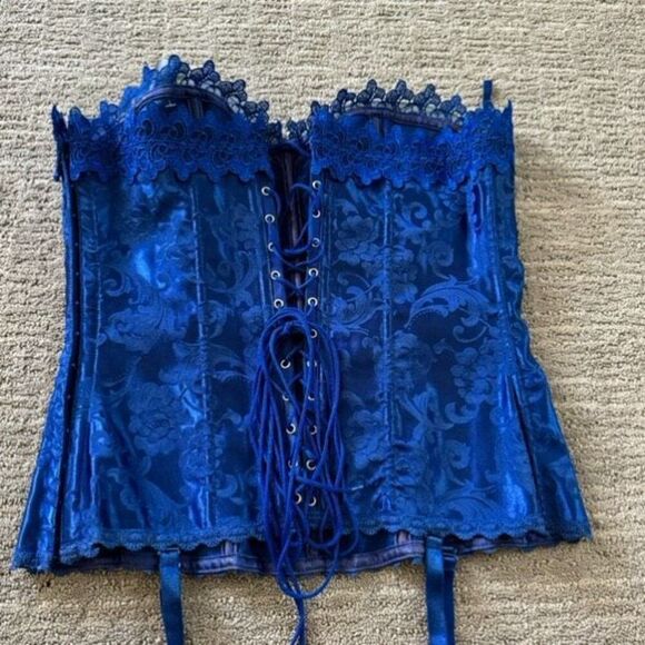Frederick's Of Hollywood Royal Blue Sweetheart Dream Corset 38/L NWT - Picture 2 of 7